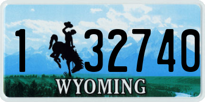 WY license plate 132740