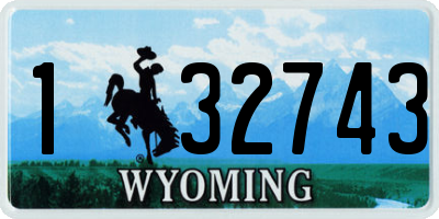 WY license plate 132743