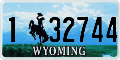 WY license plate 132744