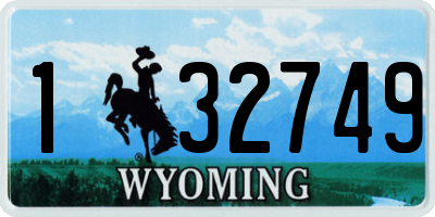WY license plate 132749