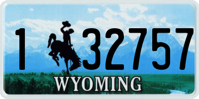 WY license plate 132757