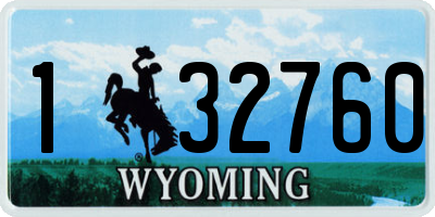 WY license plate 132760