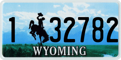 WY license plate 132782