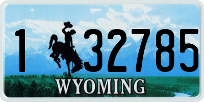 WY license plate 132785