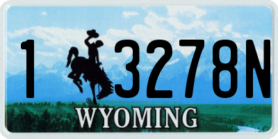 WY license plate 13278N
