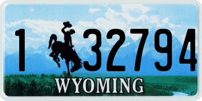 WY license plate 132794