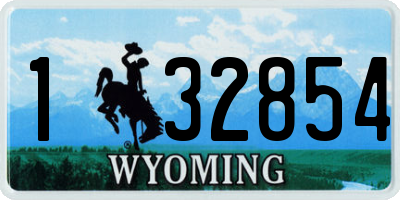 WY license plate 132854