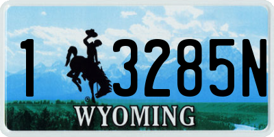 WY license plate 13285N