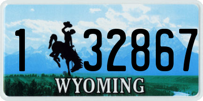 WY license plate 132867