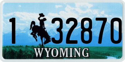 WY license plate 132870