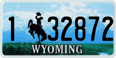 WY license plate 132872