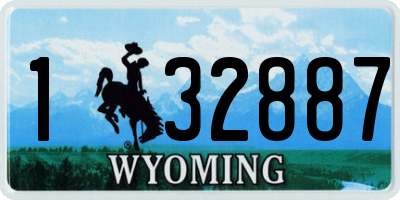 WY license plate 132887