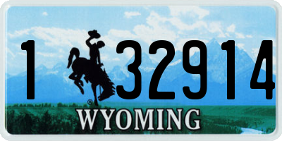 WY license plate 132914