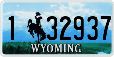 WY license plate 132937