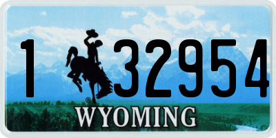 WY license plate 132954