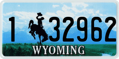WY license plate 132962