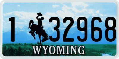 WY license plate 132968