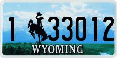 WY license plate 133012