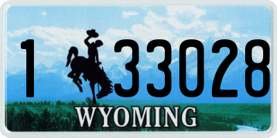 WY license plate 133028