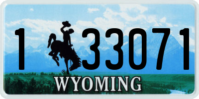 WY license plate 133071