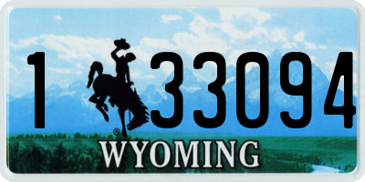 WY license plate 133094