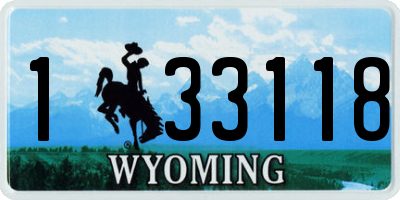WY license plate 133118