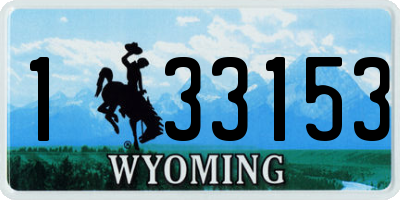 WY license plate 133153