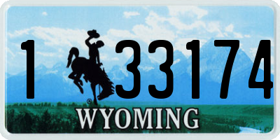 WY license plate 133174