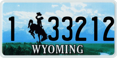 WY license plate 133212