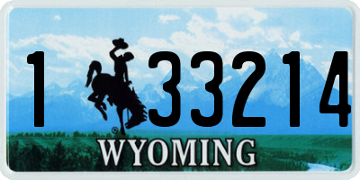 WY license plate 133214
