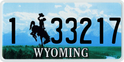 WY license plate 133217