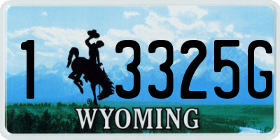 WY license plate 13325G