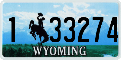 WY license plate 133274