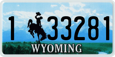 WY license plate 133281
