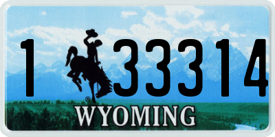 WY license plate 133314