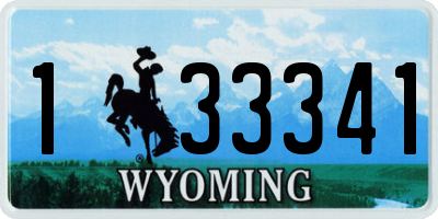 WY license plate 133341