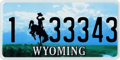 WY license plate 133343
