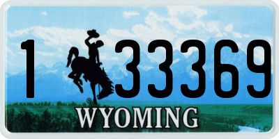 WY license plate 133369
