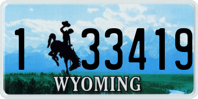 WY license plate 133419