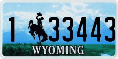 WY license plate 133443