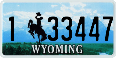 WY license plate 133447