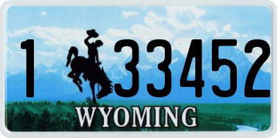WY license plate 133452