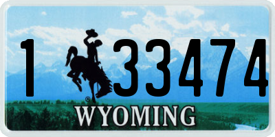 WY license plate 133474