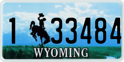 WY license plate 133484