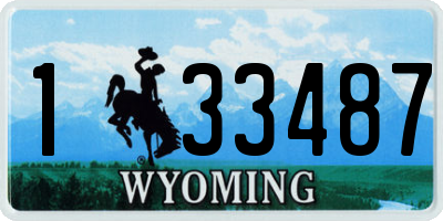 WY license plate 133487