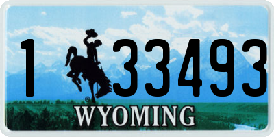 WY license plate 133493
