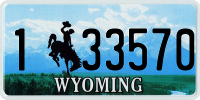 WY license plate 133570