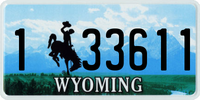 WY license plate 133611