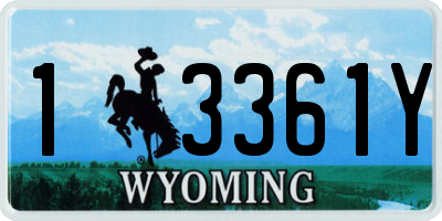 WY license plate 13361Y