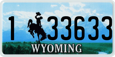 WY license plate 133633